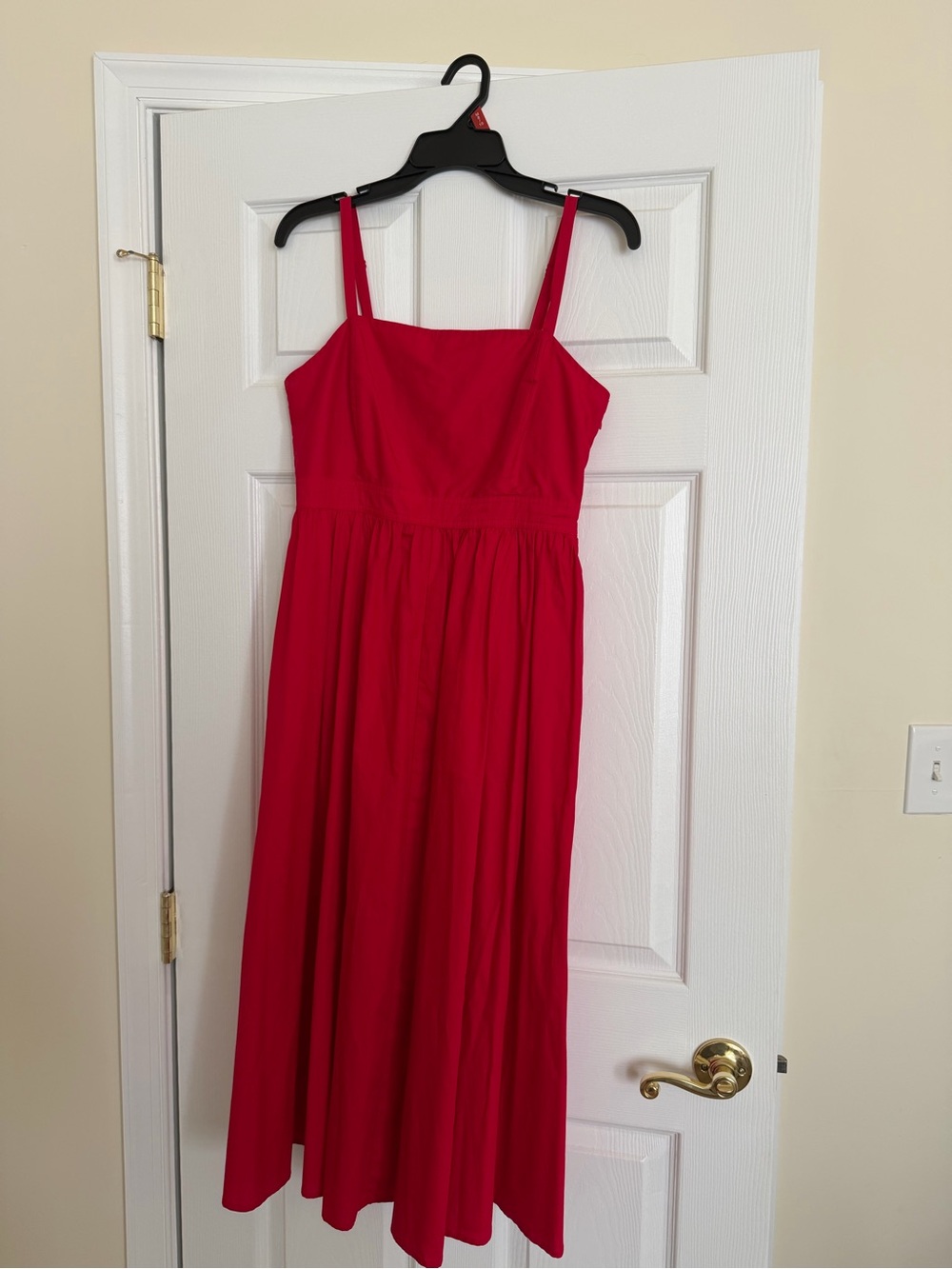 Nine West Women’s Red Square-Neck Midi Sun Dress